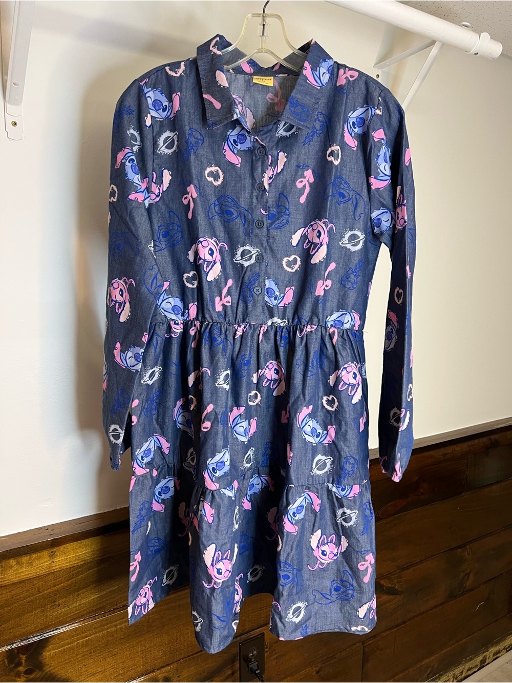 Disney Lilo & Stitch Long Sleeve Tiered Ruffle Dress- 16 (Girl) - Picture 1 of 5
